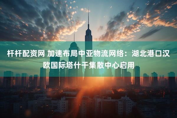 杆杆配资网 加速布局中亚物流网络：湖北港口汉欧国际塔什干集散中心启用