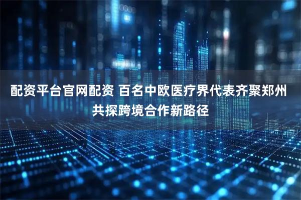 配资平台官网配资 百名中欧医疗界代表齐聚郑州 共探跨境合作新路径